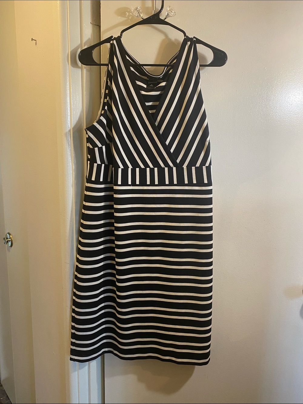 Ann Taylor Black and White Striped Dress- Nautical Style
